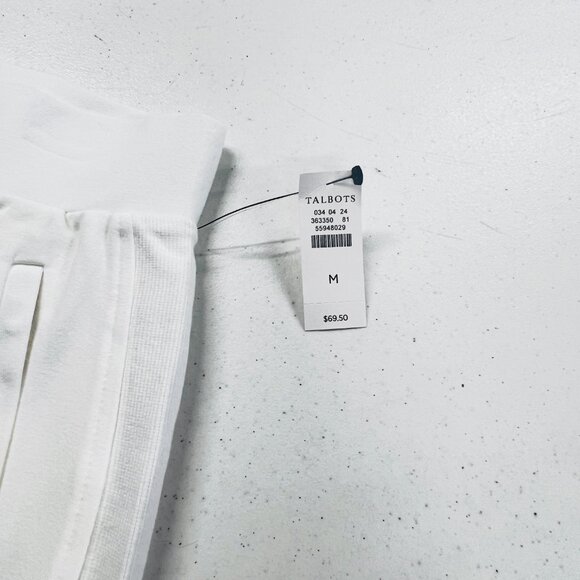 NWT T by Talbots White Everyday Stretch Skort - Size Medium Ribbed Sided Pockets - Picture 3 of 7